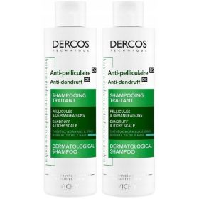   Set 2x VICHY DERCOS Șampon Antimătreață pentru Păr Gras 200ml