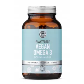   Supliment Vegan Omega-3 DHA/EPA Plantforce, 120 Capsule Vegetale, 60 Porţii