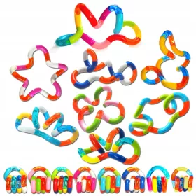    Jucărie senzorială jucărie antistres FIDGET TOYS spirală șarpe 8 piese