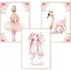  Set 3 postere A3 Balerina Ballet Initials Numele bebelusului