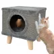  PETSTORY Pat pentru pisici și câini cu GAURICĂ pe PIECI Casă încorporată