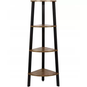 Raft Rustic pentru Flori cu 4 Polițe, Stil Loft, Maro