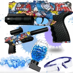    GEL BB GUN PUSCĂ ÎNCĂRCĂTOR AUTOMAT DE BATERIE SAFE + Pop it - Push Pop Bubble - Tęczow Sensory Mat