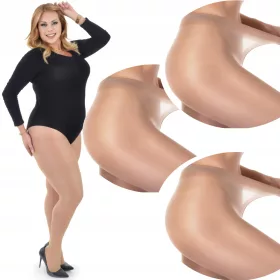    Colanți fără chiloți 3 bucăți PLUS SIZE T-BAND 20den, subțiri, fenomen elegant