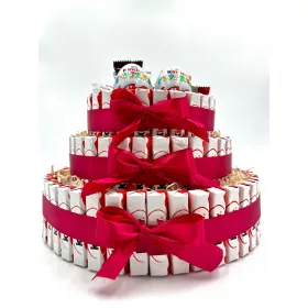    Tort Kinder, 3 niveluri, Cadou, Ziua Copilului, Ziua Nașterii, Set Dulciuri Mixte