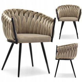  Fotoliu VELOR VOOT CU TESTURĂ ROSA, BEJ, NEGRU