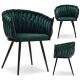  Fotoliu de mese ROSA DE LUX, VERDE ÎNCHIS NEGRU