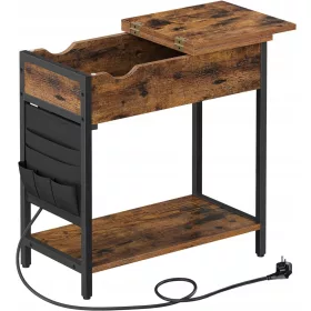    Consola dreptunghiulara Songmics Vasagle 60 x 31,5 x 60cm nuante de maro