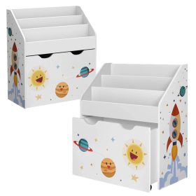    Bibliotecă Dulap copii pentru jucării, cărți cu o cutie de organizare extensibilă