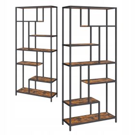    Raft Songmics Industrialna 80 cm x 180 cm x 30 cm, nuante de maro