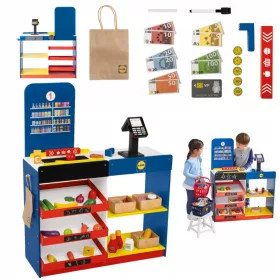    MAGAZIN DE CADOURI DIN LEMN LIDL CU CASĂ ȘI ACCESORII PENTRU COPII PLAYTIVE