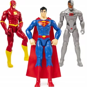    SUPERMAN FLASH CYBORG SET 3 FIGURINETE MOBILE DC COMICS MARI 30 CM