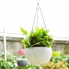    Ghiveci de flori Ecarla 57,5 cm x 21 x 15,5 cm diametru 21 cm plastic alb