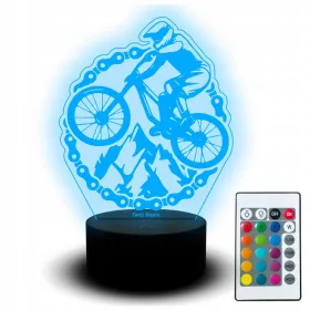    Lampa De Birou Led Statueta 3D Mountain Bike MTB Pentru Lant Ciclist