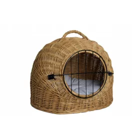   Casuta pisici din rachita Cuda, nuante de maro, rotunda, 50 cm x 40 cm