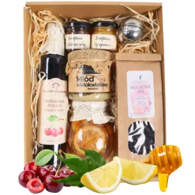    Set cadou cutie cadou coș | sirop de zmeura ceai miere cadouri