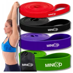   SET DE 4 GHIDURI DE REZISTENȚĂ PENTRU EXERCIȚII DE TRAGĂRI, BANDE DE ANTRENAMENT POWER BAND