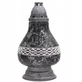  Lumanare mozaic VITRALII CARAFE DECOR negru si argintiu