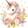  AUTOCOLENTE DE PERETE FLORI UNICORN 50x100cm JT19