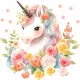  AUTOCOLENTE DE PERETE FLORI UNICORN 50x100cm JT19