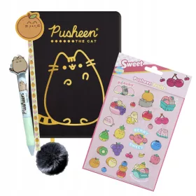    Caietul A5 St. Majewski Pusheen negru, nuanțe de galben și auriu