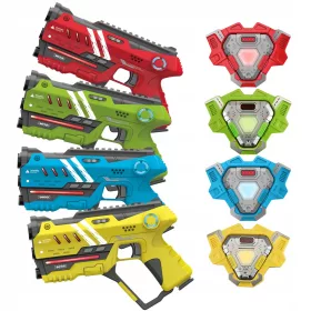    PAINTBALL LASER TAG SET DE PISTOLA LASER 4 MODI × 4 CADOU + VESTE