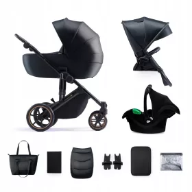    Carucior multifunctional 3 in 1 pentru bebelusi cu scaun PRIME 2 Kinderkraft, negru