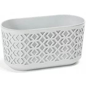    Ghiveci lamela 39,4 cm x 19,4 x 20,3 cm plastic nuante de gri si argintiu