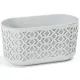  Ghiveci lamela 39,4 cm x 19,4 x 20,3 cm plastic nuante de gri si argintiu