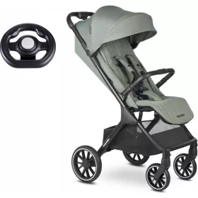    Easywalker Jackey2 XL Carucior confortabil, autopliabil, cu genti + Ghidon pentru caruciorul Easywalker, negru