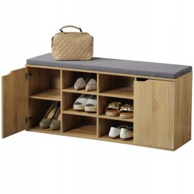    Dulap pantofi cu scaun Kesper 103 x 48 x 30,5 cm nuante de maro