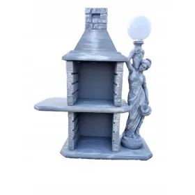  Semineu de gradina gratar beton armat cu lampa solara