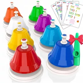    CLOPOTE presate cu CLIC, NOTE, kazoo, Clopote de mână, Chimvale presate COLORATE