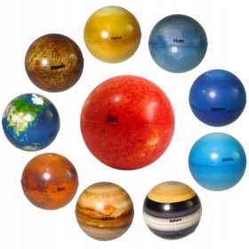    10× SISTEM SOLAR MODEL PLANETĂ MINGI PENTRU COPII JUCĂRII EDUCAȚIONALE 10 BUC.