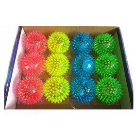  Piłki świecące piszczące gumowe TĘCZA -12szt