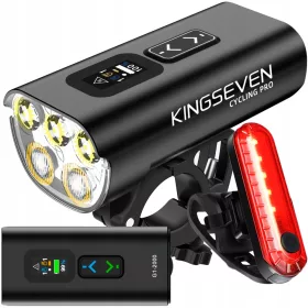    Iluminare biciclete KINGSEVEN G1-2000 + lumina spate baterie 2000 lm