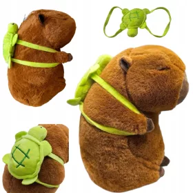    JUCARIE DE PELUȘ CAPYBARA CU RUCSAC 23 CM CU JUcăriE DE PLUS ȚESTOSĂ DE PLUS