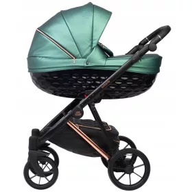    ONTARIO BLACK&ROSE GOLD BEBE THORLER 3in1 ECO PIELE + SCAUN COSMO