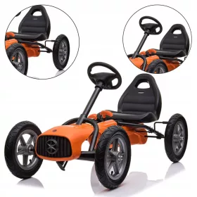    BABY MIX GO KART CU PEDALE MARE, DURABILĂ PÂNĂ 50KG, PORTOCALIE