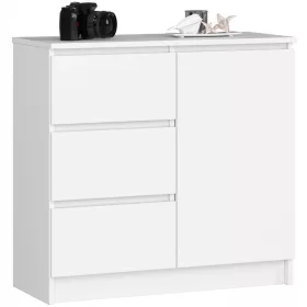  Comodă Akord K 80 x 35 x 77cm alb mat