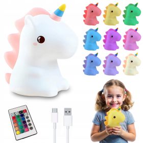  LAMPĂ DE NOAPTE LED SILICON RAINBOW UNICORN USB