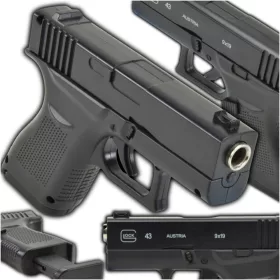    Pistol cu bile neagra Skleplolki Glock 43 + MINGI PENTRU PISTOA BILA GRANADA MUNITIE 800 BUC.