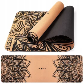    SALATEA DE EXERCIȚI FITNESS YOGA TPE CORK BESTIF PILATES MAT 183cm