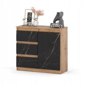    AZ team Comodă Comodă fără mâner 80 x 35 x 75cm Stejar Wotan mat