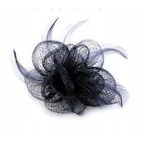    Broșă/decor de păr Floare bleumarin cu pene Fascinator/ 2903