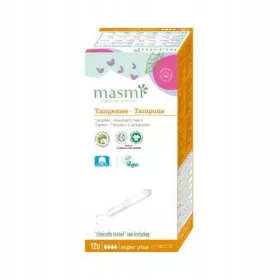    Tampoane Masmi Tampons Superplus cu aplicator din bumbac organic, 14 bucati