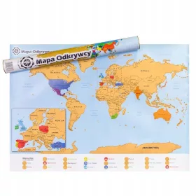  Harta World Explorer, carte răzuibilă TRAVELER + tub