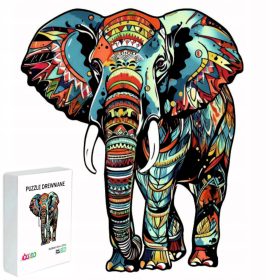    PUZZLE DIN LEMN PENTRU COPII ADULTI 121 BUCĂȚI CADOU ELEFANT PENTRU COPII