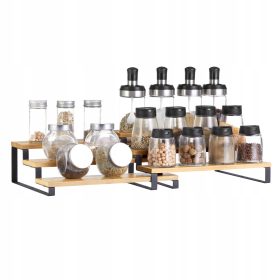    Rafturi pentru condimente Songmics 32 x 24,5 x 11,2 cm maro-negru