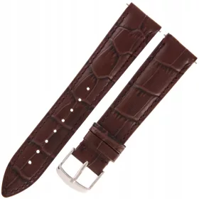    DILOY 424 - Crocodil - 20mm - MARO ÎNCHIS - Curea de ceas din piele